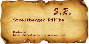 Streitberger Réka névjegykártya